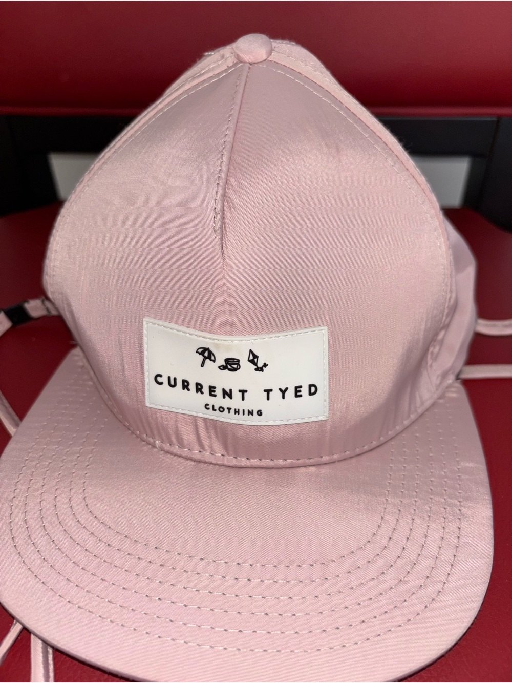 Current Tyed Pink Satin Baseball Cap with Logo Patch
